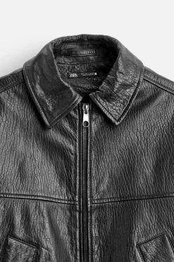 Sale CAZADORA PIEL RELIEVE Hombre Piel