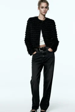 Sale CAZADORA TERCIOPELO FLECOS Mujer Blazers / Chalecos