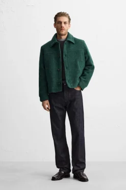 Fashion CAZADORA TEXTURA CEPILLADO Hombre Sobrecamisas