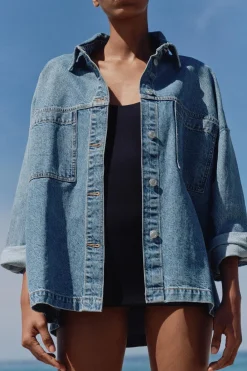 New CAZADORA Z1975 DENIM BOLSILLOS PLASTRÓN Mujer Chaquetas / Cazadoras