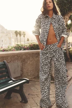 Fashion CAZADORA Z1975 DENIM ESTAMPADO ANIMAL Mujer Chaquetas / Cazadoras