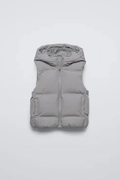 Niños ZARA 1½ - 6 Años·Abrigos<CHALECO ACOLCHADO CAPUCHA WATER REPELLENT