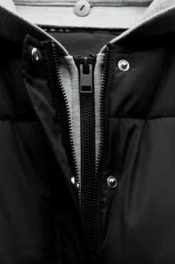 Discount CHALECO ACOLCHADO COMBINADO CAPUCHA Mujer Abrigos / Anoraks