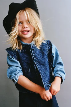 Niños ZARA 1½ - 6 Años·Punto|1½ - 6 Años·Jeans / Denim<CHALECO ACOLCHADO DENIM