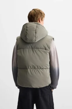 Fashion CHALECO ACOLCHADO ENGOMADO CAPUCHA Hombre Chalecos