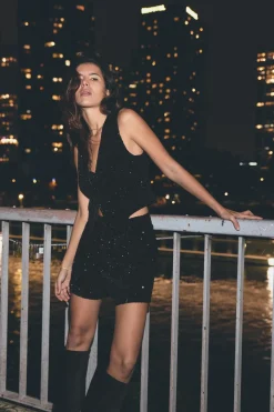 Hot CHALECO AJUSTADO LENTEJUELAS Mujer Tops / Bodies