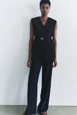 Fashion CHALECO CINTURÓN ABERTURAS ZW COLLECTION Mujer Blazers / Chalecos