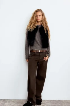 Outlet CHALECO CORTO EFECTO PELO Mujer Chaquetas / Cazadoras