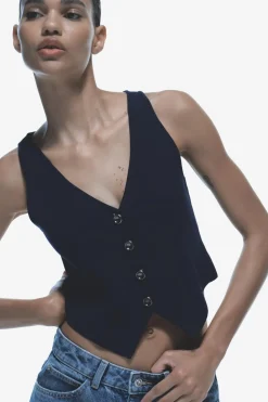 Discount CHALECO CORTO PUNTO LISO Mujer Cárdigan / Jerséis|Punto