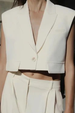 Online CHALECO CORTO TAPETAS Mujer Blazers / Chalecos