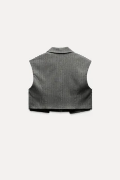 Sale CHALECO CORTO TAPETAS RAYA DIPLOMÁTICA Mujer Blazers / Chalecos