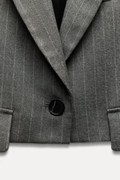 Sale CHALECO CORTO TAPETAS RAYA DIPLOMÁTICA Mujer Blazers / Chalecos