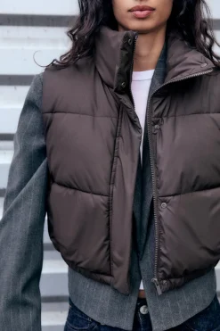 Discount CHALECO CROP ACOLCHADO ENGOMADO Mujer Abrigos / Anoraks