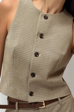 Hot CHALECO CUADROS Mujer Blazers / Chalecos