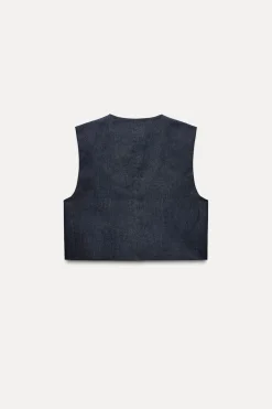 Discount CHALECO EFECTO DENIM Mujer Tops / Bodies