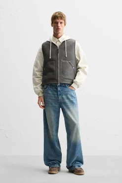 Clearance CHALECO EFECTO PIEL DOBLE FAZ Hombre Chalecos