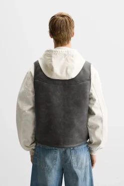 Clearance CHALECO EFECTO PIEL DOBLE FAZ Hombre Chalecos