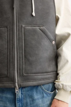 Clearance CHALECO EFECTO PIEL DOBLE FAZ Hombre Chalecos