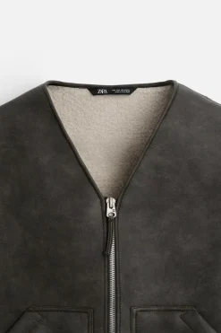 Clearance CHALECO EFECTO PIEL DOBLE FAZ Hombre Chalecos