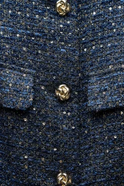 Fashion CHALECO ESTRUCTURA LENTEJUELAS CINTURÓN Mujer Blazers / Chalecos