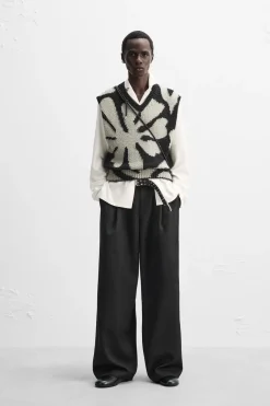 Outlet CHALECO INTARSIA FLORAL X NANUSHKA Hombre Jerséis / Chaquetas