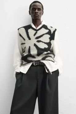 Outlet CHALECO INTARSIA FLORAL X NANUSHKA Hombre Jerséis / Chaquetas