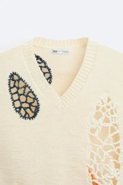 New CHALECO JACQUARD CROCHET Hombre Jerséis / Chaquetas