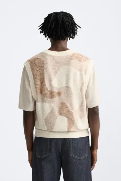 New CHALECO JACQUARD TOALLA Hombre Jerséis / Chaquetas