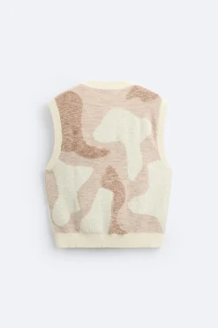 New CHALECO JACQUARD TOALLA Hombre Jerséis / Chaquetas