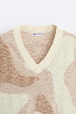 New CHALECO JACQUARD TOALLA Hombre Jerséis / Chaquetas