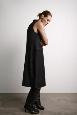 New CHALECO LARGO CON LINO ZW COLLECTION Mujer Blazers / Chalecos