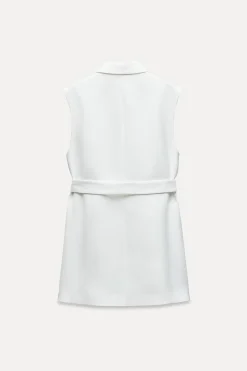 Clearance CHALECO LARGO CRUZADO CINTURÓN Mujer Blazers / Chalecos|Vestidos