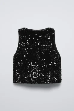 Niños ZARA 6 - 14 Años·Abrigos<CHALECO LENTEJUELAS