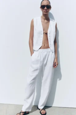 Outlet CHALECO LINO 100% ZW COLLECTION Mujer Blazers / Chalecos