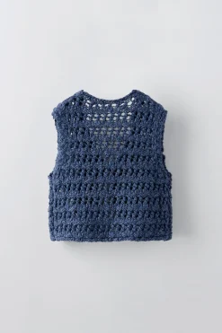 Niños ZARA 1½ - 6 Años·Punto<CHALECO PUNTO CALADO