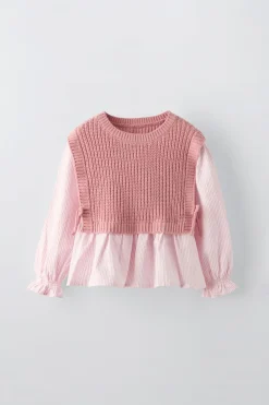 Niños ZARA 1½ - 6 Años·Punto|6 - 18 Meses·Punto<CHALECO PUNTO COMBINADO CAMISA