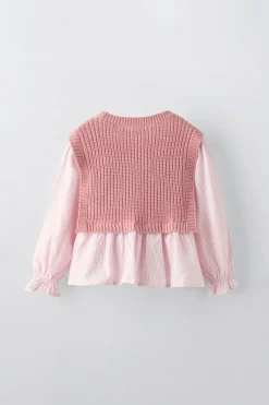 Niños ZARA 1½ - 6 Años·Punto|6 - 18 Meses·Punto<CHALECO PUNTO COMBINADO CAMISA