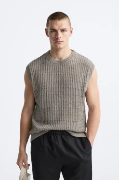 Outlet CHALECO PUNTO DESAGUJADO Hombre Jerséis / Chaquetas