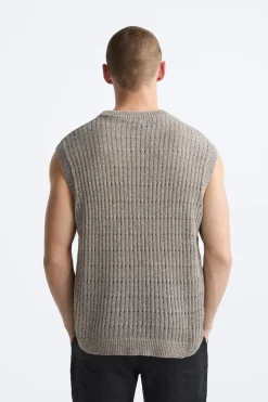 Outlet CHALECO PUNTO DESAGUJADO Hombre Jerséis / Chaquetas