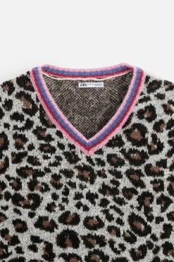 Fashion CHALECO PUNTO JACQUARD ANIMAL Hombre Jerséis / Chaquetas