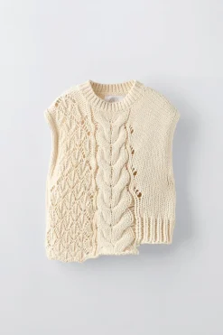 Niños ZARA 6 - 14 Años·Punto<CHALECO PUNTO OCHOS