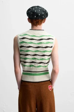 Fashion CHALECO PUNTO RAYAS X HARRY LAMBERT Hombre Jerséis / Chaquetas