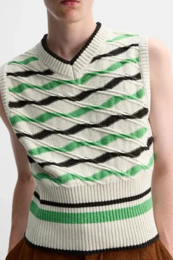 Fashion CHALECO PUNTO RAYAS X HARRY LAMBERT Hombre Jerséis / Chaquetas