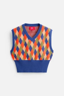 Fashion CHALECO PUNTO ROMBOS X HARRY LAMBERT Hombre Jerséis / Chaquetas