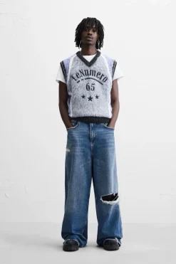 Discount CHALECO PUNTO TEXTURA BORDADOS Hombre Jerséis / Chaquetas