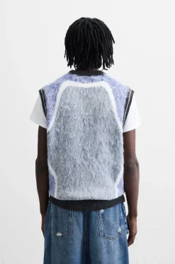 Discount CHALECO PUNTO TEXTURA BORDADOS Hombre Jerséis / Chaquetas