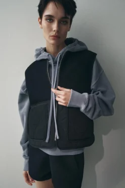 Clearance CHALECO REVERSIBLE CON LANA ZW COLLECTION Mujer Chaquetas / Cazadoras