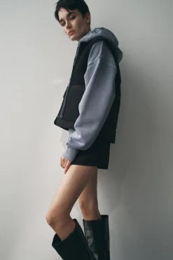 Clearance CHALECO REVERSIBLE CON LANA ZW COLLECTION Mujer Chaquetas / Cazadoras