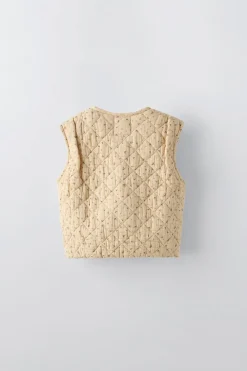 Niños ZARA 0 - 6 Meses·Sacos / Buzos|6 - 18 Meses·Abrigos / Buzos<CHALECO TEXTURA FLORES