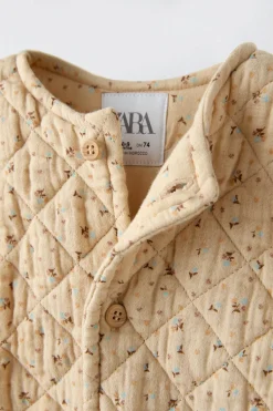 Niños ZARA 0 - 6 Meses·Sacos / Buzos|6 - 18 Meses·Abrigos / Buzos<CHALECO TEXTURA FLORES